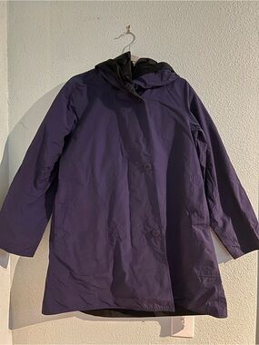 Eileen Fisher Hooded Purple Trench Coat